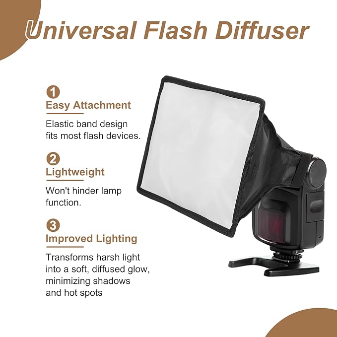 PATIKIL 8" x 12" Flash Diffuser Light SoftBox, 2Pcs Universal Collapsible Flash Diffuser with Storage Pouch for SB-5000 SB-700 SB-300 SB-900 SB-910 SB-600 SB-4, Black