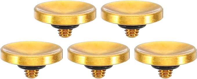 PATIKIL Camera Shutter Button, 5 Pack Soft Shutter Release Button Pure Copper Camera Button Concave Suitable for Nikon for Fujifilm for Leica DSLR/SLR Camera, Golden