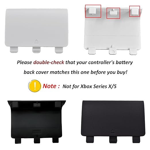 4 Pcs Battery Back Cover for Xbox One/One S/One X Controller[NOT for Xbox Series X/S],Battery Back Shell Covers,Replacement Battery Cover Door Compatible with Xbox One(Black&White)