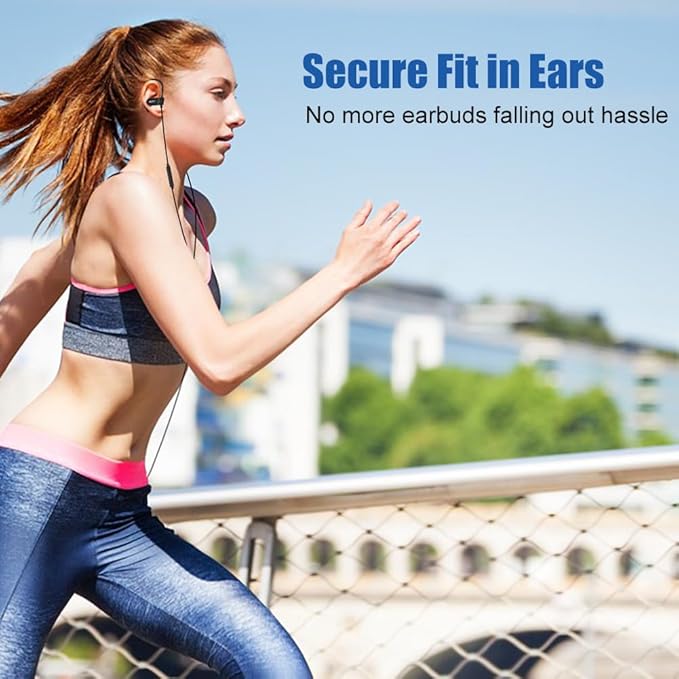 Wired USB C Headphones for iPhone 15 16 17 Air, iPad, Samsung, Google and USBC Android Phones, Type C Earbuds with Over Ear Hook, Microphone, Volume Control, Earphones Case for Sports Running