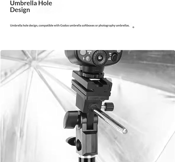 ANGESHA Rotating Flashing Bracket Holder High Strength for Camera Flashing 180 Degree Angles and Umbrella Mount