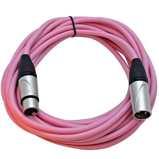 Seismic Audio - SAXLX-25Pink - 25 Foot Pink XLR Mic Cord Patch Cable - 3 Pin XLR Male to XLR Female Microphone Cable - 25'