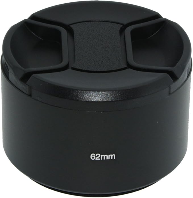 SIOTI 62mm Lens Hood, Oxidation Matte Anti Reflective Treatment, Aluminum Alloy, with 1 * 67mm Lens Cap, Compatible with Sony/Canon/Nikon/Fuji etc >85mm Camera Lens