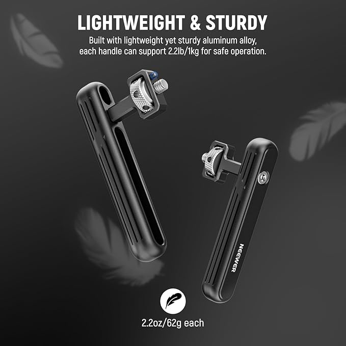 Neewer 2 Pack Rotatable Side Handle/Top Handle Only for iPhone 16 15 Pro Max Samsung S24 S23 Phone Cages, 1/4" Screw & Anti Twist Pin for Phone Stabilizer Video Rig Video Recording Filming, PA027