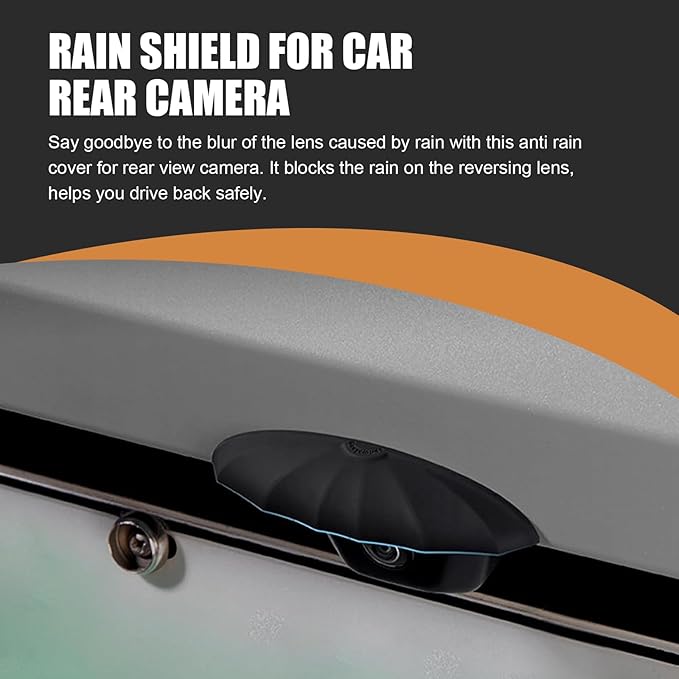 Car Rear View Camera Cover with Wider Design, Anti-rain Silicone Car Reversing Cameras Protection Cover, Reverse Cameras Rain Cover Modification Cars Exterior Accessories (Black)