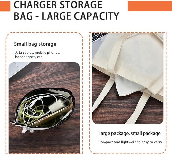 ShiQiao Spl Cables Chargers Makeup Bag Chargers Cables Cosmetic Bag Pouch Charging Organizer Zipper Pouch Electronics Accessories Bags Charger Organizer Storage Travel Birthday Christmas Gifts