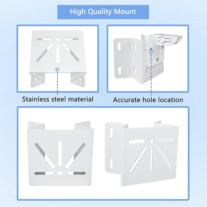 Camera Corner Mount and Rain Cover Compatible with Eufy Security Solocam S340, Stainless Steel Wall Bracket Achieve a Wider View Range 270°, Sun Rain Shade Weatherproof Anti Glare Cover for Outdoor