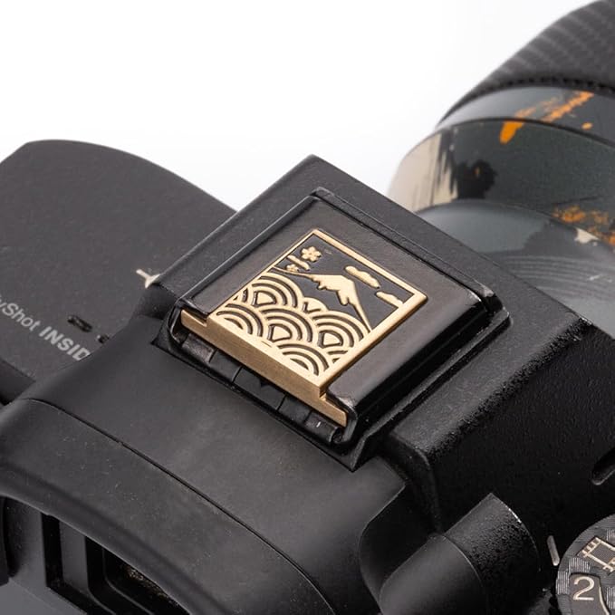 Sea Wave Fuji Pattern Camera Metal Hot Shoe Cover for Sony A1 A7C A7CR A7CII A7R A7M2 A7M3 ZV-E10 II ZV-1II (Copper Alloy-for Sony)
