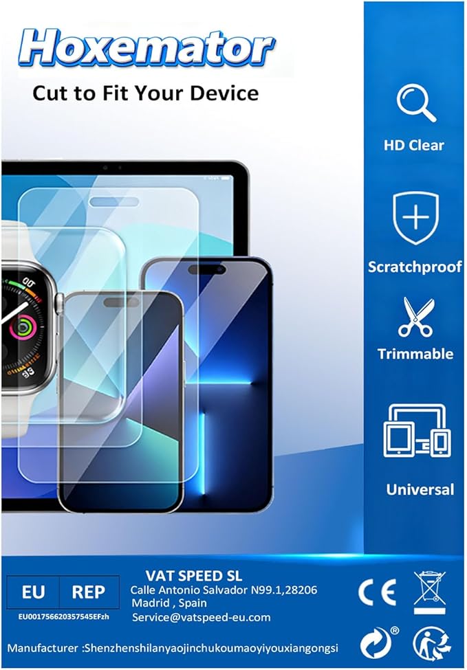 Cut to Fit Screen Protector 3-Pack (96 * 170 mm) Universal Trimmable Display Protective Film HD Clear PET Screen Protection Anti-Scratch Film Protection for Phone, GPS, Tablet, Camera