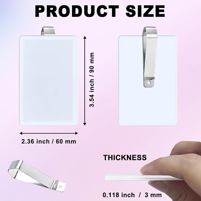 HYHOSHI 2 Pack Car Visor Photo Clip for Sublimation Blanks, Acrylic Sublimation Car Picture Photo Frame Blank with Clips for Easy Display, Suitable for Adding Family or Personal Photos