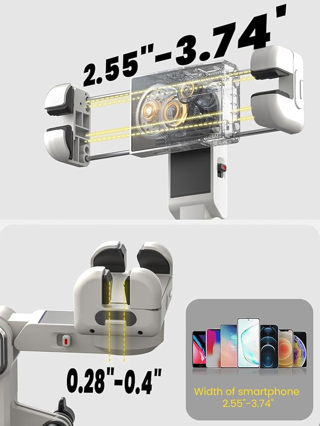 AOCHUAN Auto Face Tracking Tripod 360 Rotation w/Remote Control,Single-axis Phone Gimbal for iPhone Android w/RGB Light,Phone Tripod Follow You for Video Recording,TikTok Vlogging(M2Pro White)