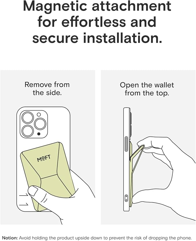 MOFT Magnetic Wallet Stand Compatible with iPhone 17/16/15/14/13/12 Series, Angle Adjustment & Magsafe Compatible MOVAS Phone Stand, Soft Avocado