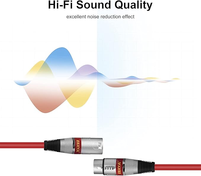 EBXYA XLR Cable 10ft 4 Color Packs- XLR Male to Female Microphone Mic Stage Patch Cords