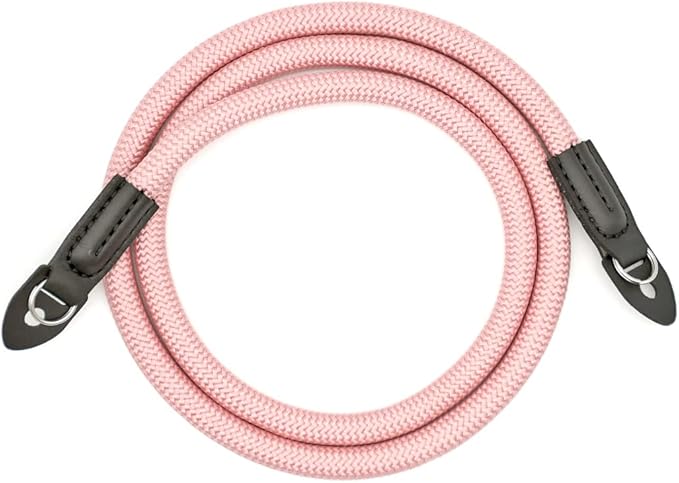 Camera Strap Vintage 100cm Nylon Climbing Rope Camera Neck Shoulder Strap for Micro Single and DSLR Camera(Rose Gold)