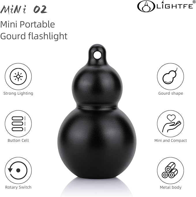 LIGHTFE Mini Flashlight Keychain Jewelry Mini Light Handheld Emergency Light (Mini02 Black)