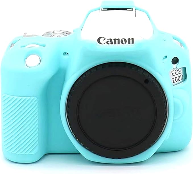 Professional Secure Silicone Camera Cover Housing Rubber Protective Body Skin Bag for Canon EOS 200D Rebel SL2 DSLR Camera and Canon EOS Rebel SL3 200D II DSLR Camera Case (Blue)