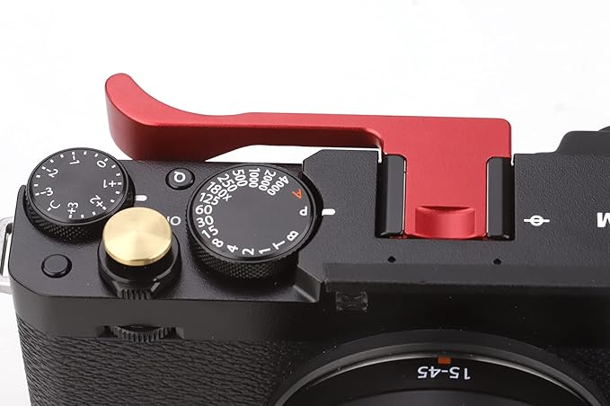 Haoge THB-X4R Hand Grip Metal Hot Shoe Thumb Up Rest for Fujifilm XE4 Fuji X-E4 Camera Red