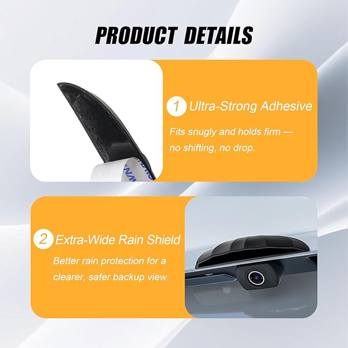 Universal Car Backup Camera Rain Shield, Reversing Camera Anti-Rain Cover, Non-Destructive Adhesion, Silicone Protection Cover Compatible with Most Vehicle (Black)