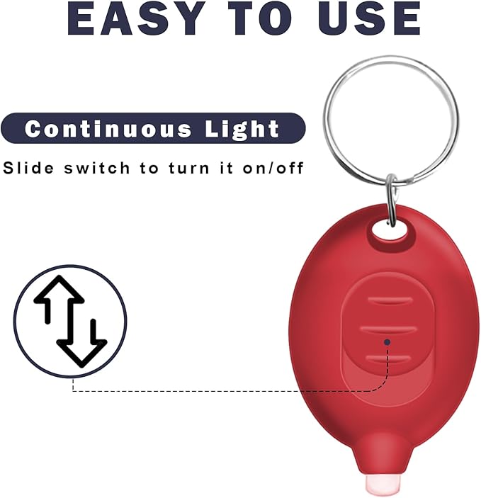 Mini LED Keychain Flashlight, Portable Pocket Flashlight with Red Shell (6PCS)