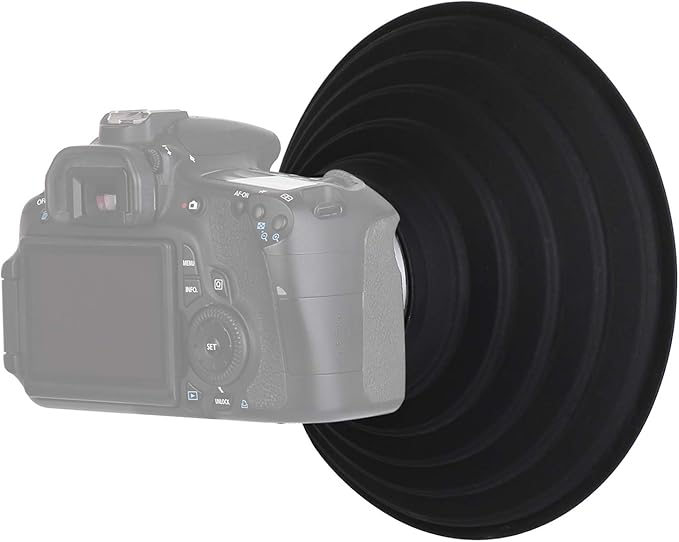 Camera Lens Hood, Collapsible Reversible Filter Thread Rubber Digital Lens Hood DSLR Lens Cap Shade