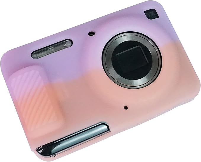 Easy Hood Camera Case for Kodak PIXPRO FZ55, Soft Silicone Cover Anti-Scratch Slim Fit FZ55 DSLR Camera Sleeve Body Skin Travel Protective Case, Pink Orange