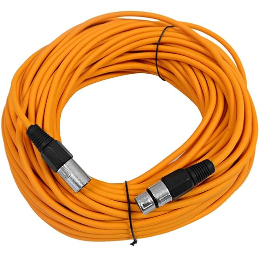 Seismic AudioSAXLX-100Orange6 Pack of 100-Feet Orange XLR Male to XLR Female Microphone Cables, Balanced