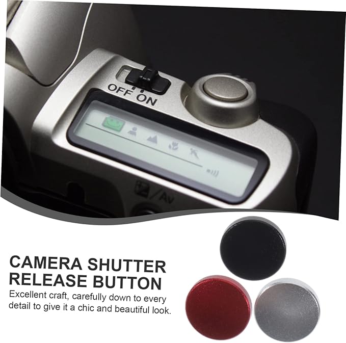 Gadpiparty 3pcs Aluminum Alloy Concave Camera Shutter Release Button Accessory for Enhanced Grip and Comfort Photography
