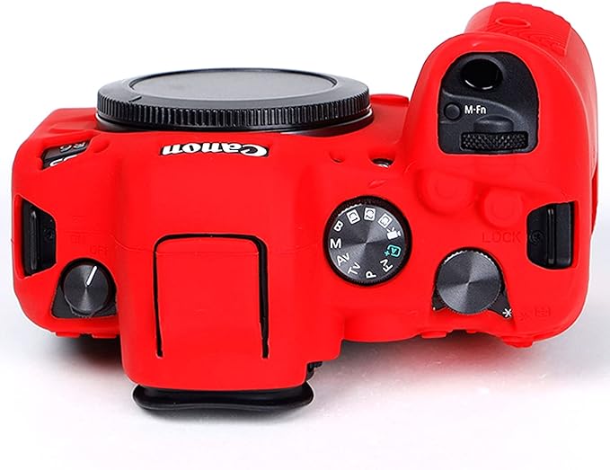 Surpassed Professional Secure Silicone Camera Case Cover Housing Body Skin for Canon EOS R6 Full-Frame Mirrorless Camera (Red)