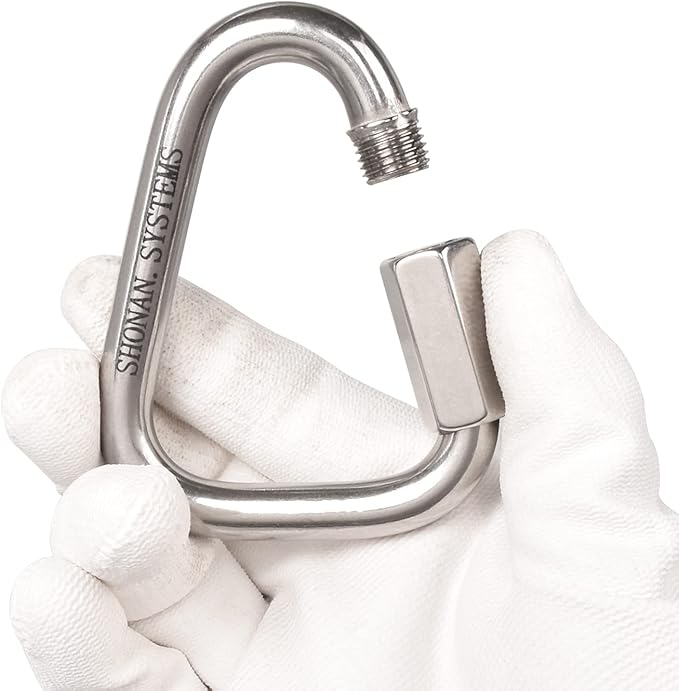 SHONAN Delta Quick Link, Large Stainless Steel 3.5 Inch Triangle Quick Links Heavy Duty Triangle Carabiners Marine Grade, 1 Pack, 2300 Lbs Capacity