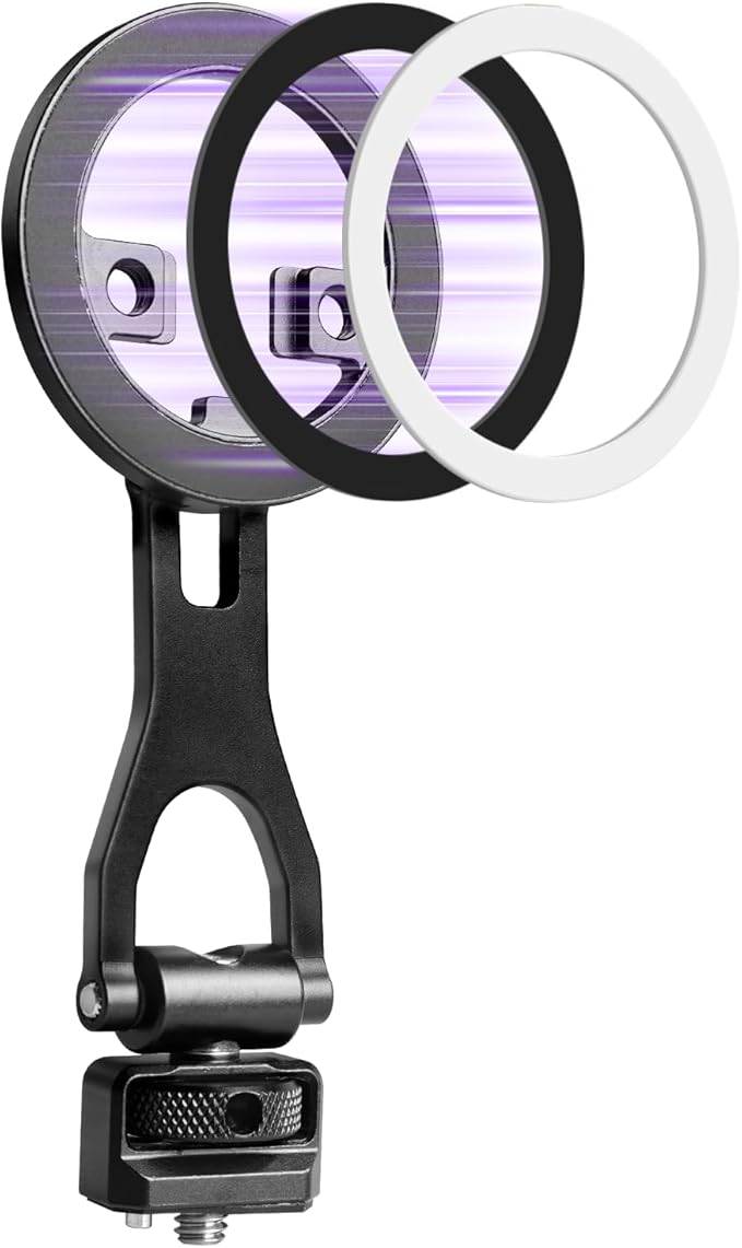 Universal Magnetic Phone Mount Holder with Sticker,Compatible with ARRI 1/4",3/8" Interface,Adjustable Rotatable Smartphone Holder Adapter for iPhone 17/16/15/14/13 Series and Andriod Phones