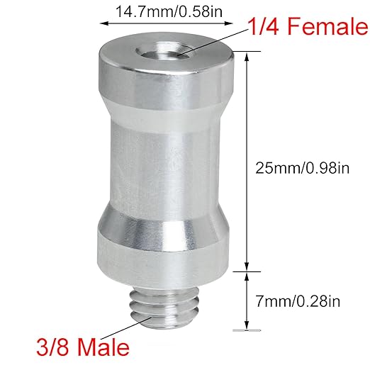 2PCS Light Stand Conversion Screws Interchangeable Tripod Head Accessory Adapter Photo Light Screw Kit for DSLR Cameras Tripod 1/4 Female to 3/8 Male