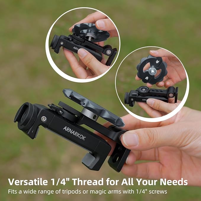 Magnetic Phone Tripod Mount,1/4" Thread Cold Shoe 360° Rotation,Compatible with iPhone16 15 14 13 12 Pro All Series,Magnetic Ring iPhone Tripod Mount Adapter