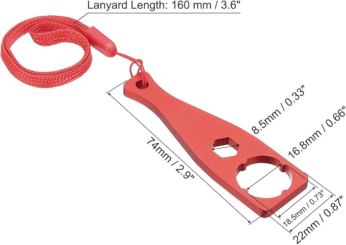 PATIKIL Camera Screw Spanner, 2 Pack Aluminium Alloy Camera Tighten Knob Bolt Nut Screw Wrench with Lanyard for Action Camera, Red