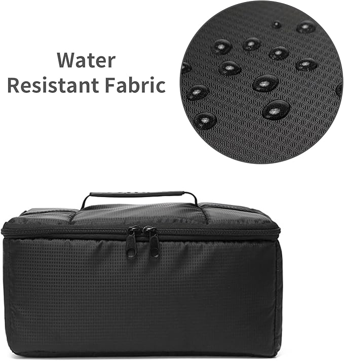 Lizbin Camera Insert Bag Camera Case, Water Resistant Camera Bag Insert Portable Inner Bag, Shockproof DSLR SLR Cameras Padded Storage Bag, Inner Case Bags (Black)