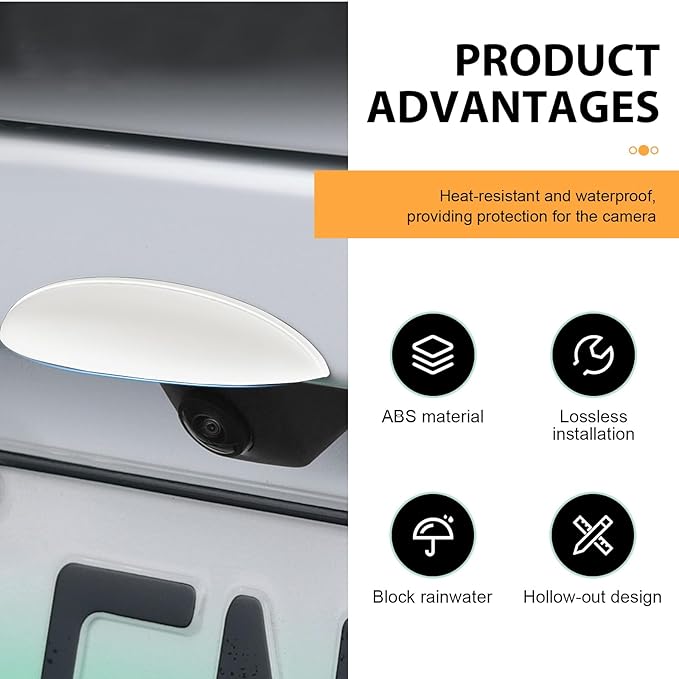 Car Rear View Camera Anti-Rain Cover, Soft Silicone Backup Camera Protective Covers, Auto Reversing Cameras Rain Cover with Wider Design, Universal Car Accessories for Most Vehicle (White)