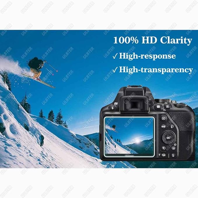 Screen Protector Appliable for Nikon D3500 D3400 D3300 D3200 D3100 Camera & Hot Shoe Cover,[2+3Pack] 9H Hardness Tempered Glass Anti-Scrach Anti-Bubble