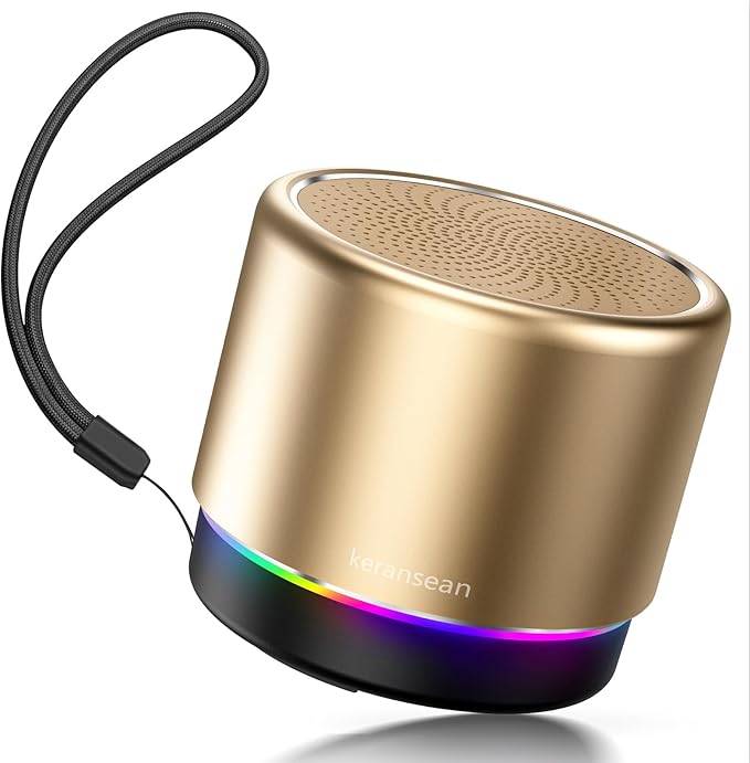 Mini Bluetooth Speaker with BT5.4, 12H Battery Life & Noise Reduction Mic – Portable Wireless Speakers for Work, Party, and White Elephant Gifts for Adults, speakers bluetooth wireless with Tws