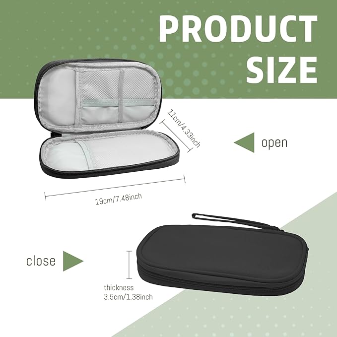 OBHEI Electronic Organizer Double Layer, Water Resistant Cable Organizer Bag for Travel Essentials, Cord, Charger, Phone, Earphone, Large Size,Accessories Travel Essentials (Black, Single-Layer)