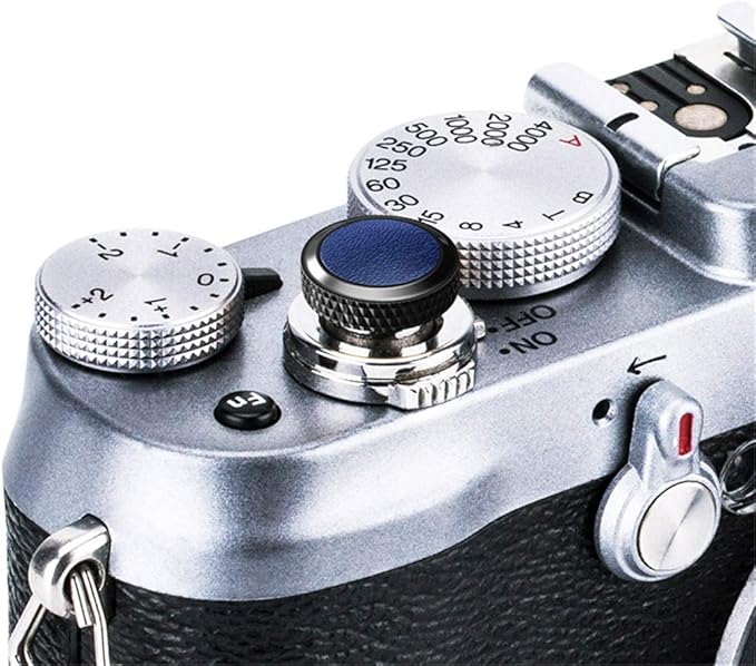 Soft Camera Shutter Release Button Cap for Fuji X-T30 III XM5 X Half X100VI X-T30II X-T20 X-T10 X-E5 X-E4 XE4 X-E3 X-E2 X-E2S X-E1 X-T4 XT3 X-Pro3 XPro2 X100V X100F X100T X100S X30 GFX100RF Black+Blue