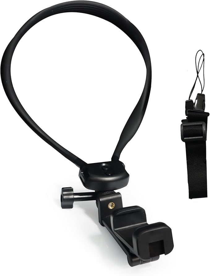 4-in-1 Clamping Neck&Chest Phone Mount–Hands-Free POV Vlog Video Holder for Recording&Streaming,Wearable Camera Stand for Indoor/Outdoor Content Creation,Compatible with iPhone/Android Phones