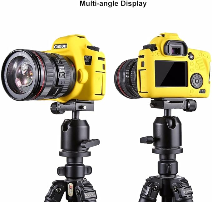 Professional Secure Silicone Camera Cases Bag Housing Rubber Body Skin for Canon EOS 6D Digital SLR Camera Protective Case (Yellow)
