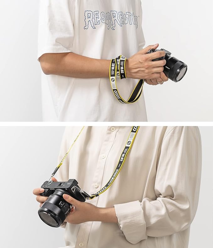 Ringke Shoulder Strap for Camera and Phone Strap, Designed for iPhone 17 Case, Adjustable Sturdy Universal Crossbody Lanyard - Ticket Band Black