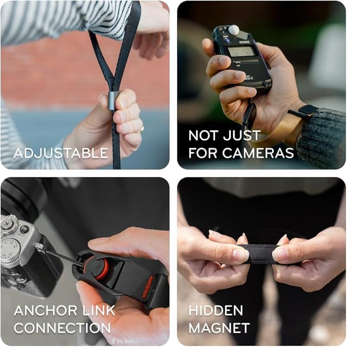 Peak Design Cuff Camera Wrist Strap, Compatible with DSLR, Compact and Point-and-Shoot Cameras, Low Profile, Quick Release
