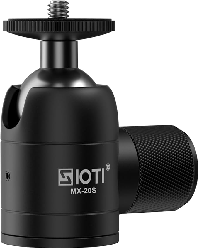 SIOTI Tripod Mini Ball Head, Stainless Steel Material, Panoramic 360° Vertical Pan 90°, Compatible with Digital Camera/Compact DSLR/Cell Phone/Monopod/Light Stand/Action Camera etc.