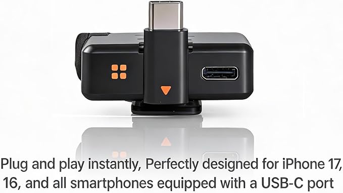 Type C Adapters for DJI Mic Mini, with USB C Adapter for Lightning Port Devices for iPhone Smartphone/PC/Mac Connector Accessories, Wireless Microphone Receiver, Plug and Play