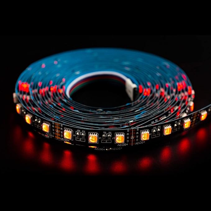 BTF-LIGHTING 5050 RGBW RGB+Warm White(2700K-3000K) 4 Colors in 1 LED Tape Light DC24V 5m 16.4ft 60LED/m Multi-Colored IP67 Black 14mm PCB for Bedroom Kitchen Home Decoration(No Adapter or Controller)