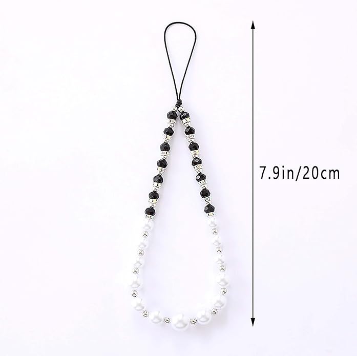 Beaded Phone Charm Lanyard Strap Girly Style Fixed Beads Pearl Lanyards