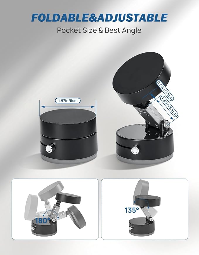 JOYTUTUS Shower Phone Holder, Reusable Suction Cup Phone Mount for Shower, Mirror, Kitchen, Window & Bathroom, Shower Phone Mount Compatible with iPhone 16, 15, 14, 13, 12 & All Phones,Black,2 Pack