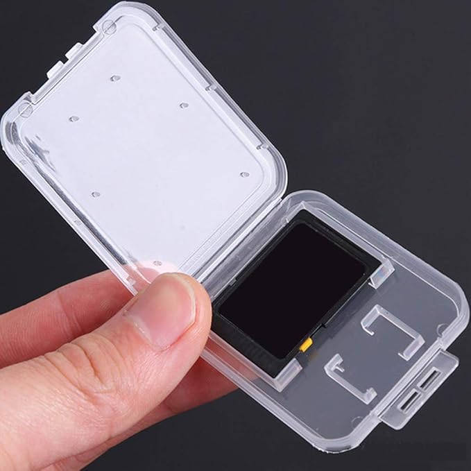 Clear Plastic Memory Card Case Compatible with SD SDHC SDXC Micro SD T-Flash Card (20 PCS)
