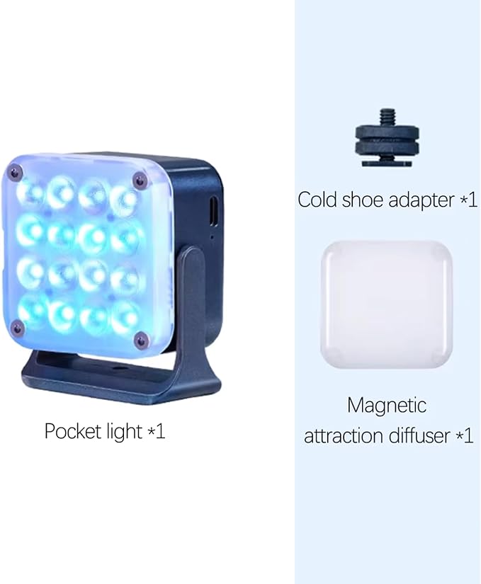 Nanlite Pico Portable LED Fill Light – Full Color RGB, Snap-On Attachment for Phone/Camera Photography, Live Streaming, Video Content Creation (Midnight Blue)